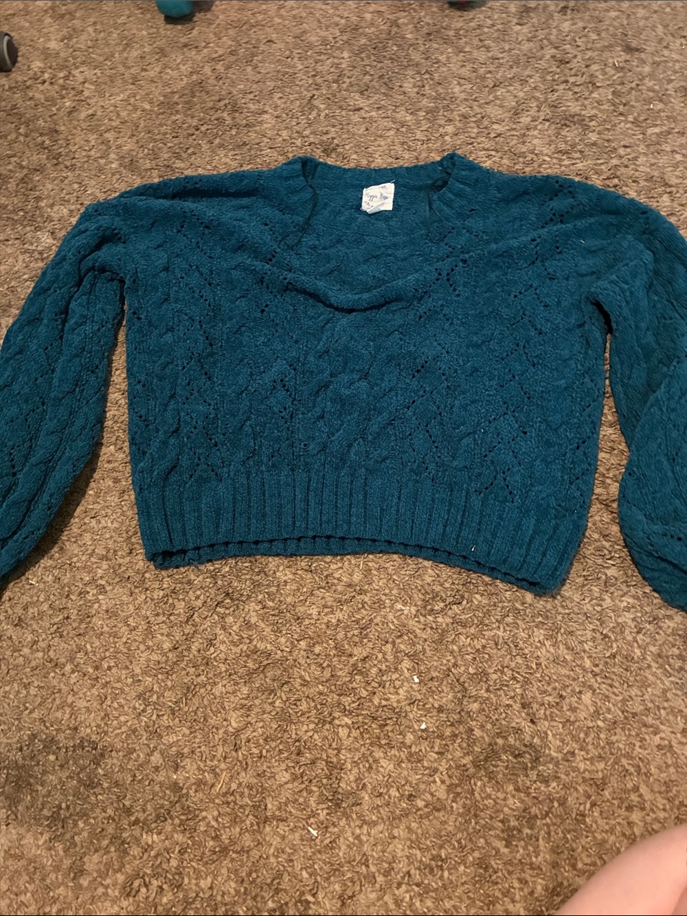 Teal Cable Knit Women’s Sweater